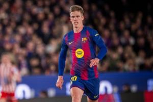 巴萨官方：奥尔莫左肩脱臼，决定保守治疗，预计伤缺1个月